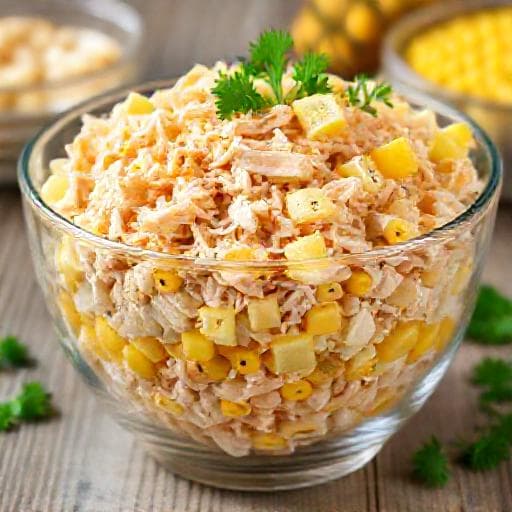 Класичний салат із куркою та ананасом
