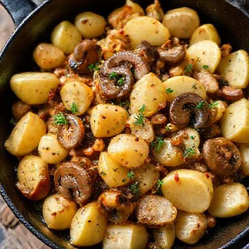 Німецький Картопляний Салат з Яблуком та Грибами