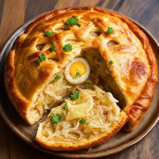 Кулеб’яка з Капустою та Яйцем (Регіональний Варіант)