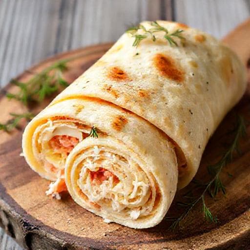 Класичний рулет із лаваша з крабовими паличками