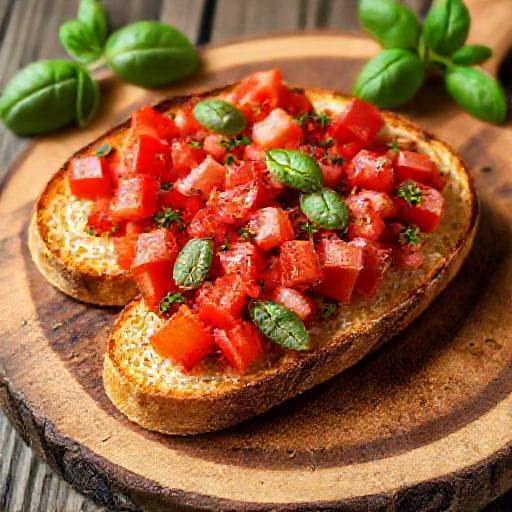 Класична брускета з помідорами