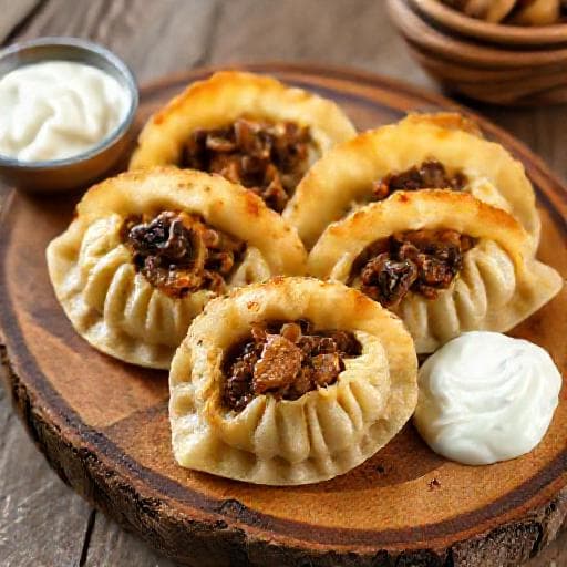 Лоці Печені з Грибами та Цибулею