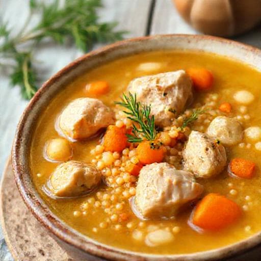 Класичний суп із пшоном і куркою