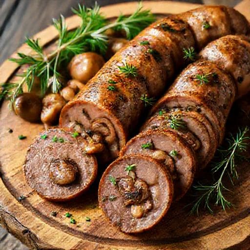 Ліверна ковбаса з грибами та травами