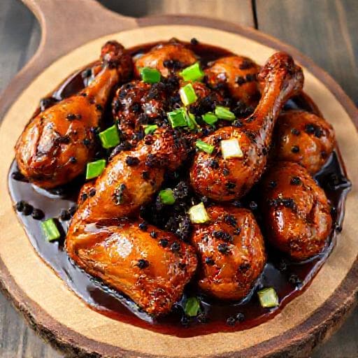 ไก่อบซอสพริกไทยดำ