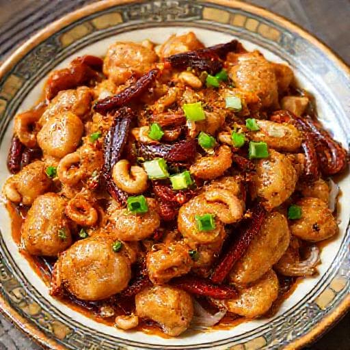 ไก่ผัดเม็ดมะม่วงพริกแห้ง