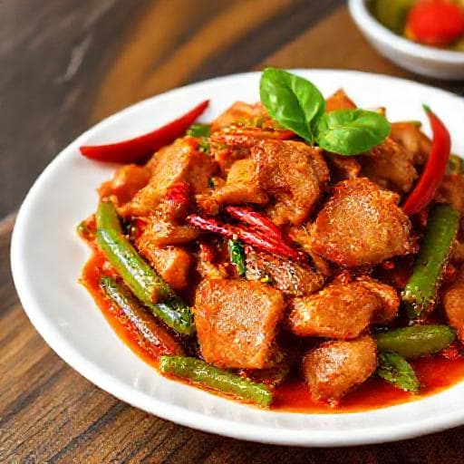 หมูโคผัดพริกแกงใต้