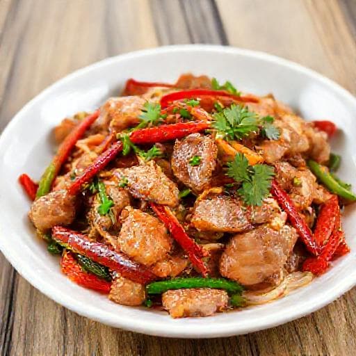 หมูผัดพริกสดแบบดั้งเดิม