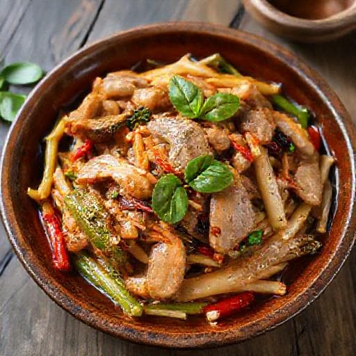 หมูผัดพริกสดใส่หน่อไม้