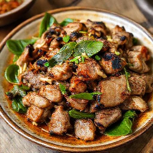 หมูย่างใบชะพลู แบบดั้งเดิม