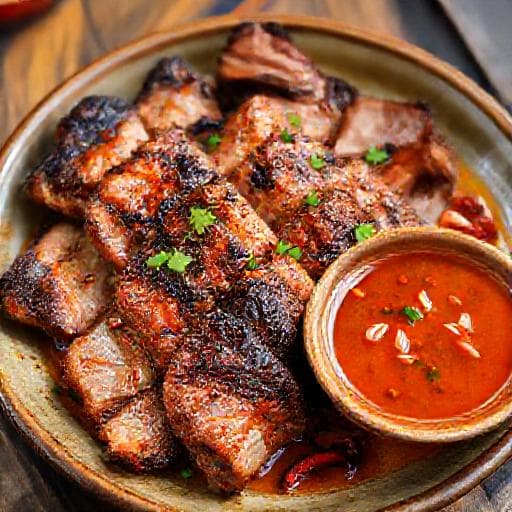 หมูย่างจิ้มแจ่ว สูตรดั้งเดิม