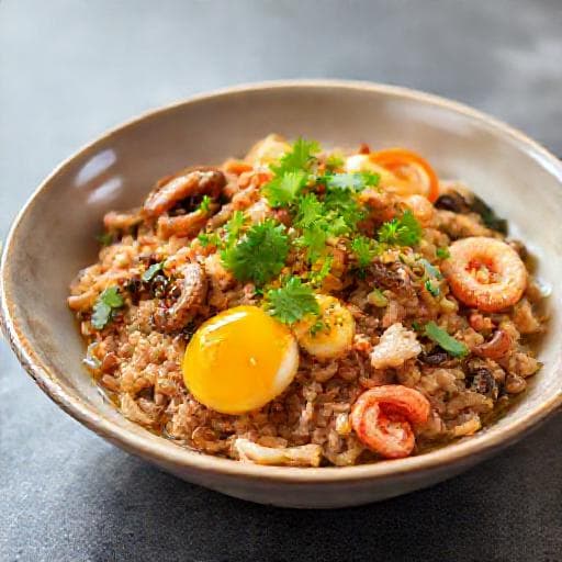 หมูสับนึ่งไข่เค็มทรงเครื่อง