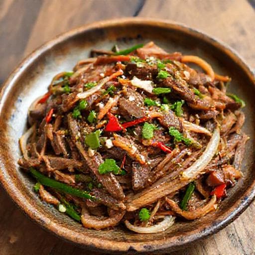 เนื้อผัดพริกสดแบบเร่งด่วน
