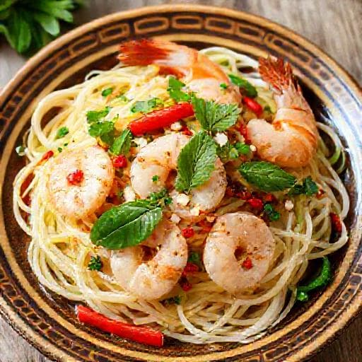 ยำตะไคร้กุ้งสด (สูตรดั้งเดิม)
