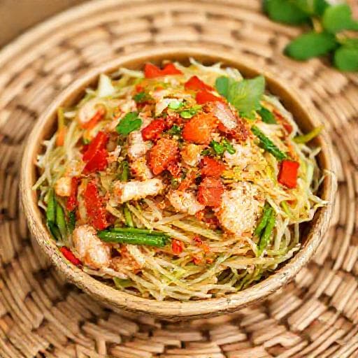ยำปูม้าปลาร้า (Yum Poo Ma Pla Ra - Blue Swimmer Crab Salad with Fermented Fish Sauce)