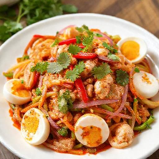 ยำไข่ต้มทรงเครื่อง
