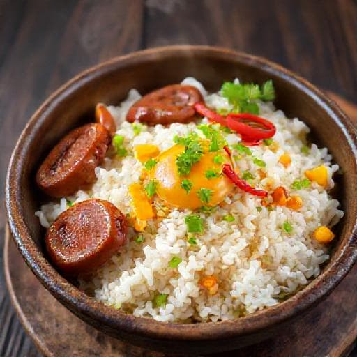 ข้าวอบกุนเชียงไข่เค็ม