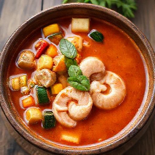 แกงเลียงผักรวมกุ้งสด