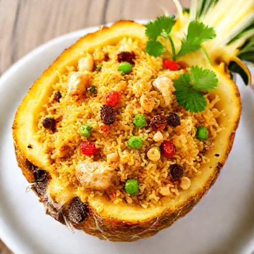 ข้าวผัดสับปะรดไก่แบบดั้งเดิม