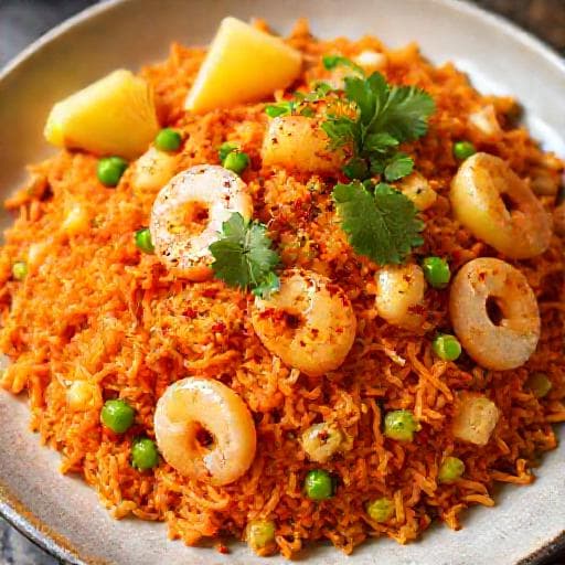 ข้าวผัดสับปะรดทะเลหม่าล่า