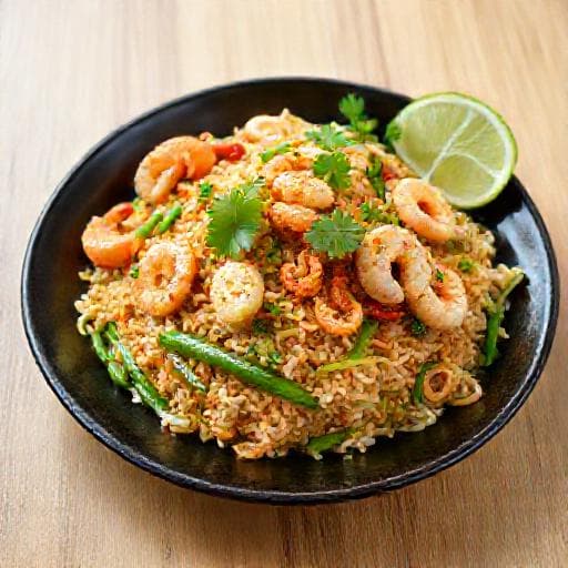 ข้าวผัดน้ำพริกลงเรือทรงเครื่องทะเล