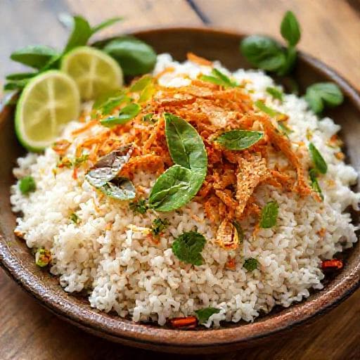 ข้าวผัดปลาสลิดใบกะเพรากรอบ