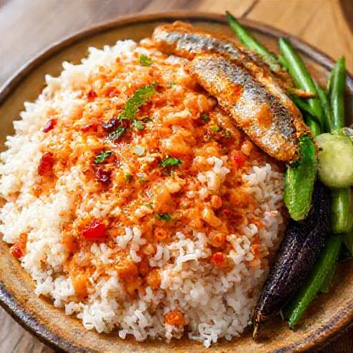 ข้าวคลุกน้ำพริกกะปิแบบดั้งเดิม