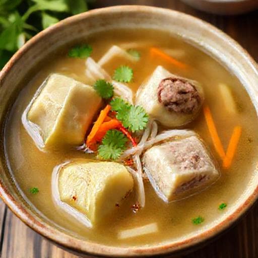 แกงจืดมะระยัดไส้หมูสับ