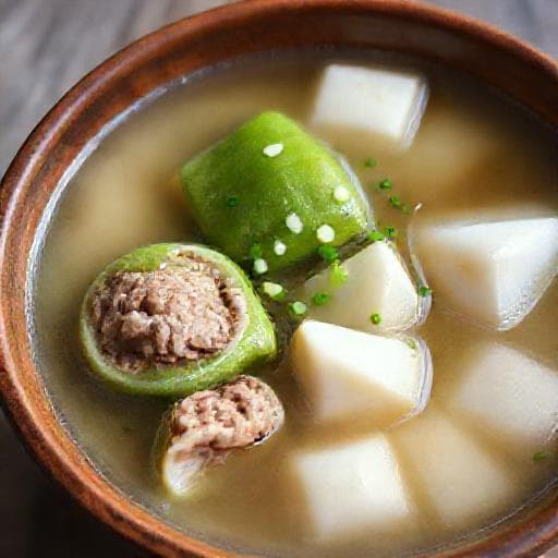 แกงจืดมะระยัดไส้เต้าหู้หมูสับ