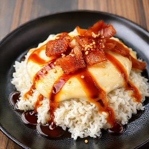 ข้าวไข่ข้นเบคอนผัดซอสเทริยากิ