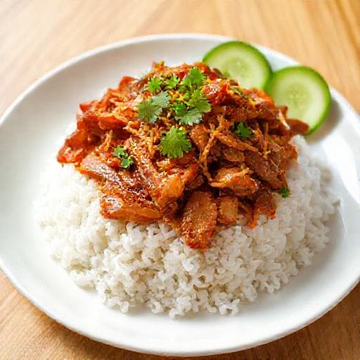ข้าวหมูกระเทียม (สูตรดั้งเดิม)