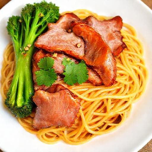บะหมี่แห้งหมูแดงสูตรต้นตำรับ