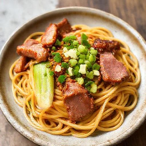 บะหมี่แห้งหมูแดงแบบเร่งด่วน