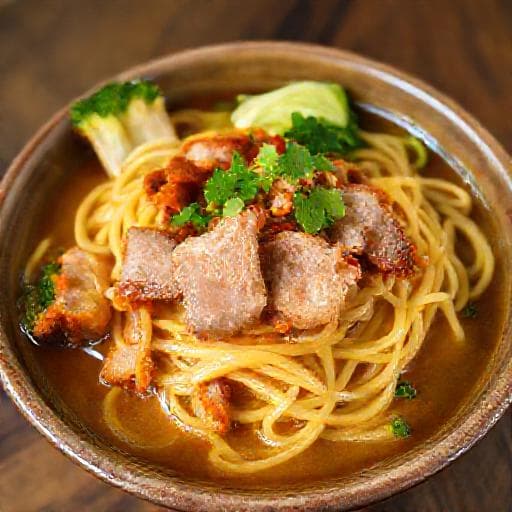 บะหมี่หมูกรอบทรงเครื่อง