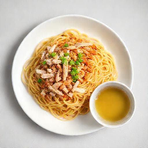บะหมี่ไก่ฉีกแห้ง (สูตรเร่งด่วน)
