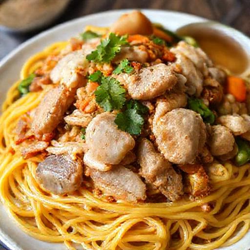 บะหมี่ไก่ฉีกทรงเครื่อง