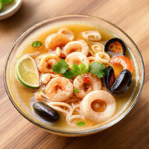 บะหมี่ต้มยำทะเลมะนาว