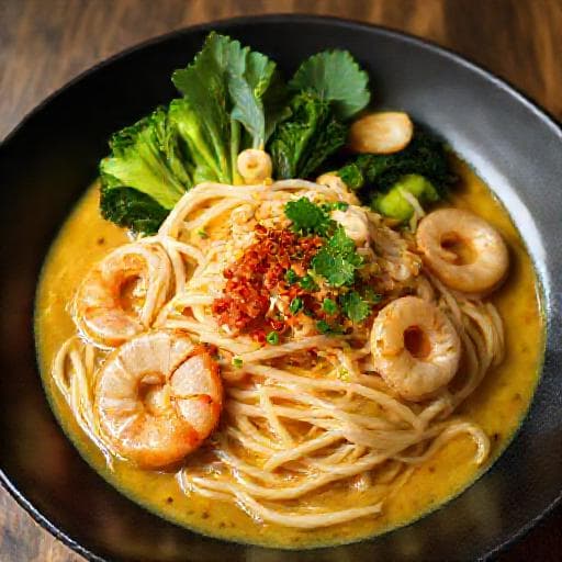 ราดหน้าทะเลผัดไข่เค็ม