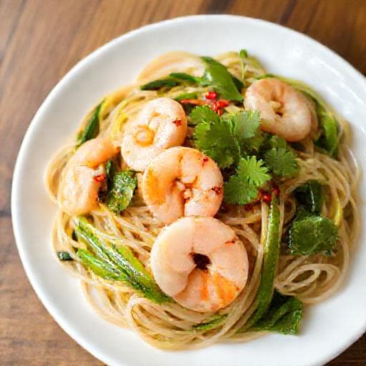 วุ้นเส้นผัดชะอมกุ้ง (สูตรดั้งเดิม)