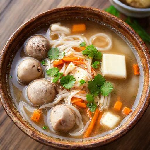 แกงจืดวุ้นเส้นหมูสับใส่เต้าหู้ไข่