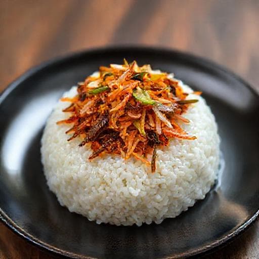 ข้าวเหนียวหน้าปลาแห้งทรงเครื่อง (ประยุกต์)