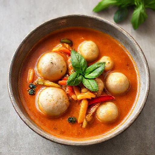 แกงเผ็ดลูกชิ้นปลากราย (ฉบับเร่งด่วน)