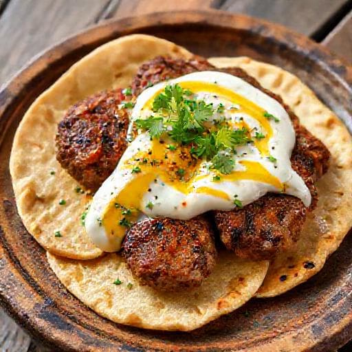 เคบับเนื้อสับโยเกิร์ต (Kıyma Yoğurtlu Kebap)