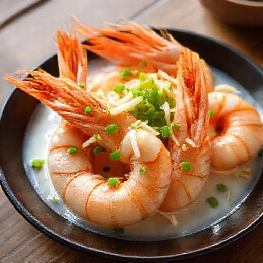 กุ้งนึ่งนมสดทรงเครื่อง