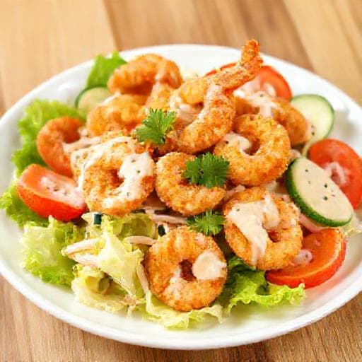กุ้งทอดครีมสลัดแบบดั้งเดิม