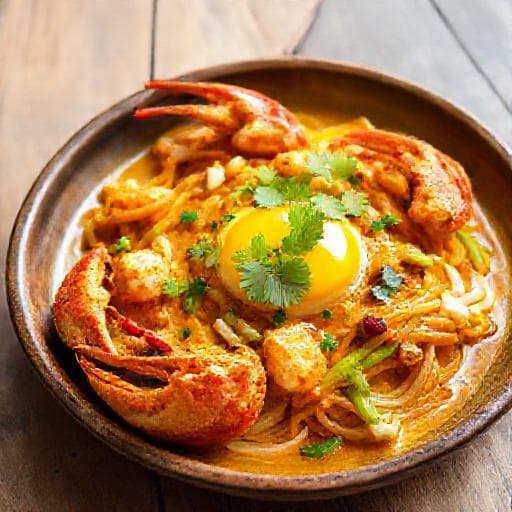 ปูนิ่มผัดผงกะหรี่ไข่เค็ม