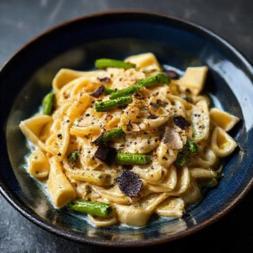 Istarski Fuži with Creamy Truffle and Asparagus