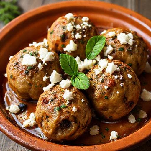 Mediterranean Zapečene Mesne Okruglice sa Sirom (Mediterranean Baked Meatballs with Feta)