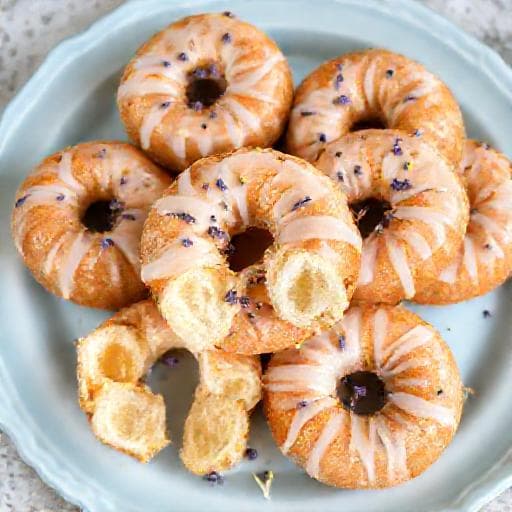 Krafne with Lavender-Lemon Glaze