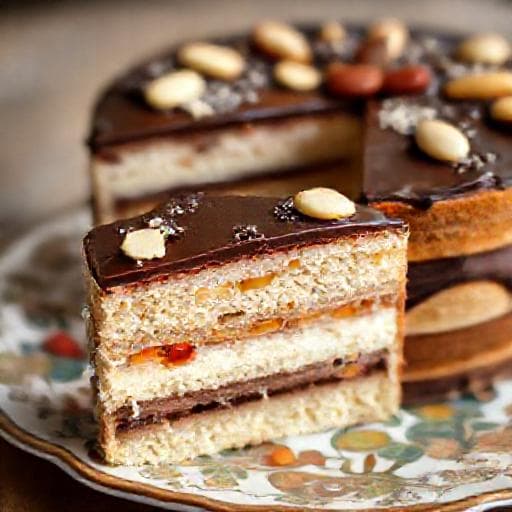 Splitska Torta with Orange Liqueur and Marzipan